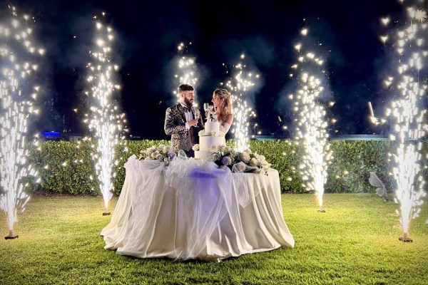 Fontane d'artificio matrimonio corte biffi